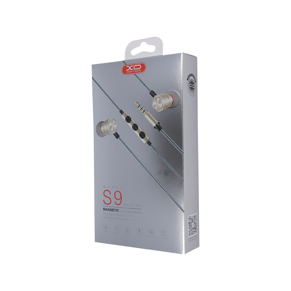 XO S�uchawki przewodowe S9 jack 3,5mm z�ote / 3