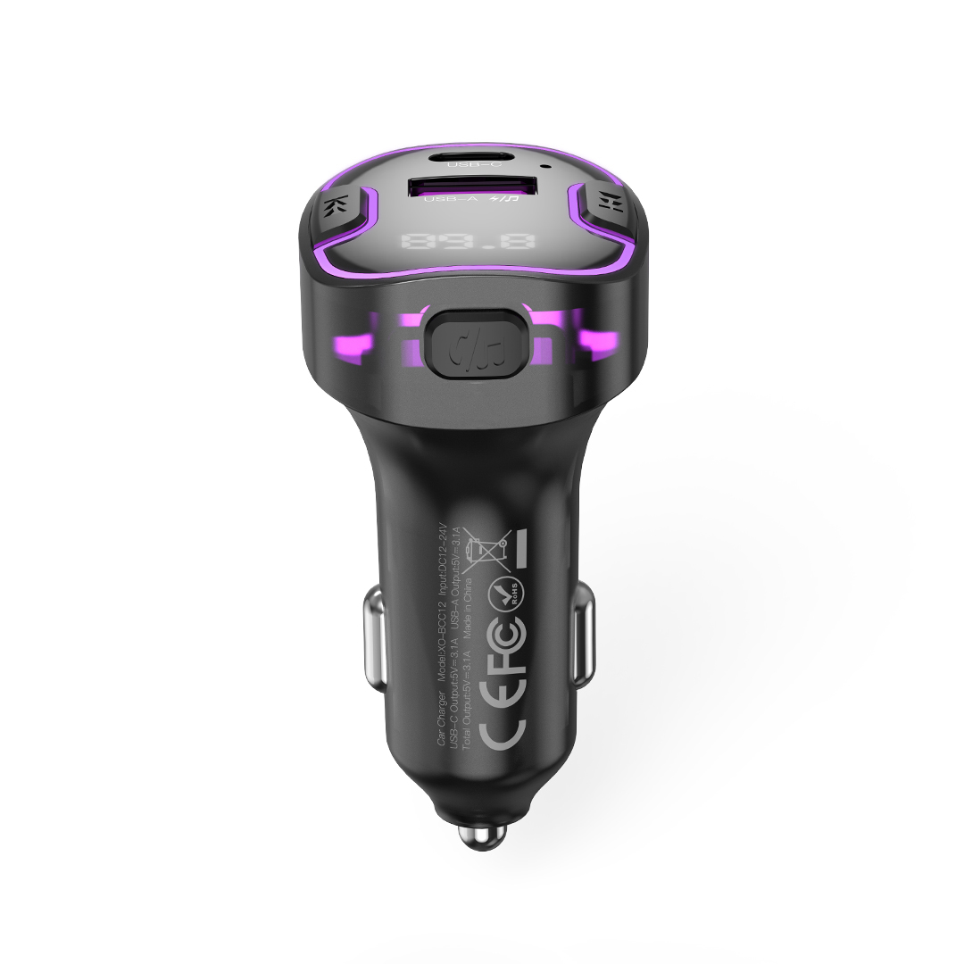 XO transmiter FM BCC12 Bluetooth MP3 adowarka samochodowa 3,1A czarna / 3