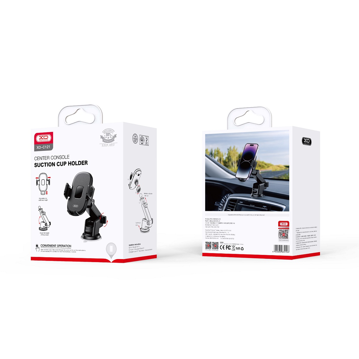 XO uchwyt samochodowy C121 czarny z przyssawk� / 2