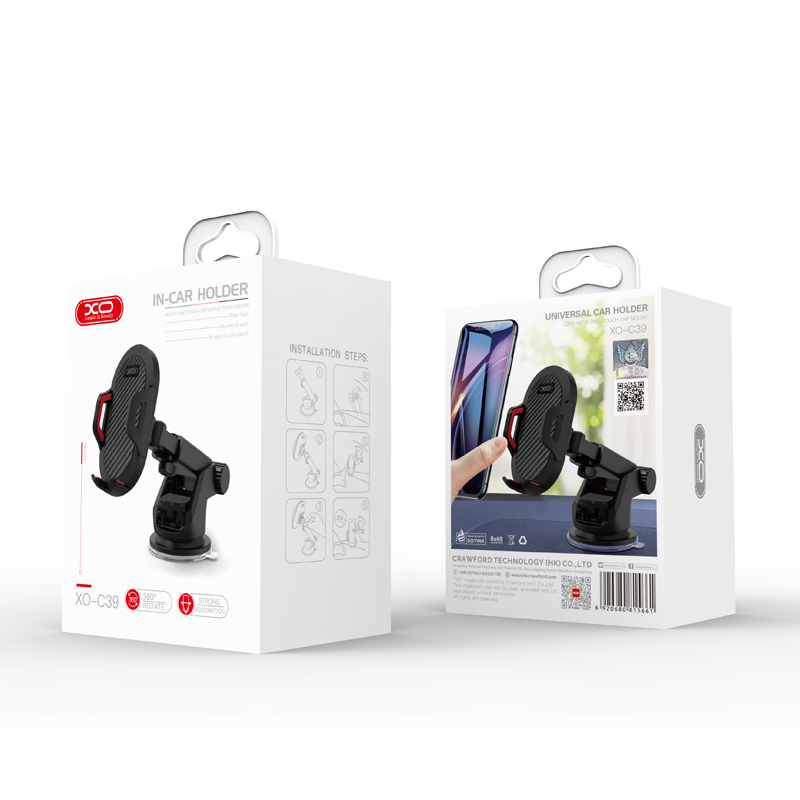 XO uchwyt samochodowy C39 czarny z przyssawk� / 4