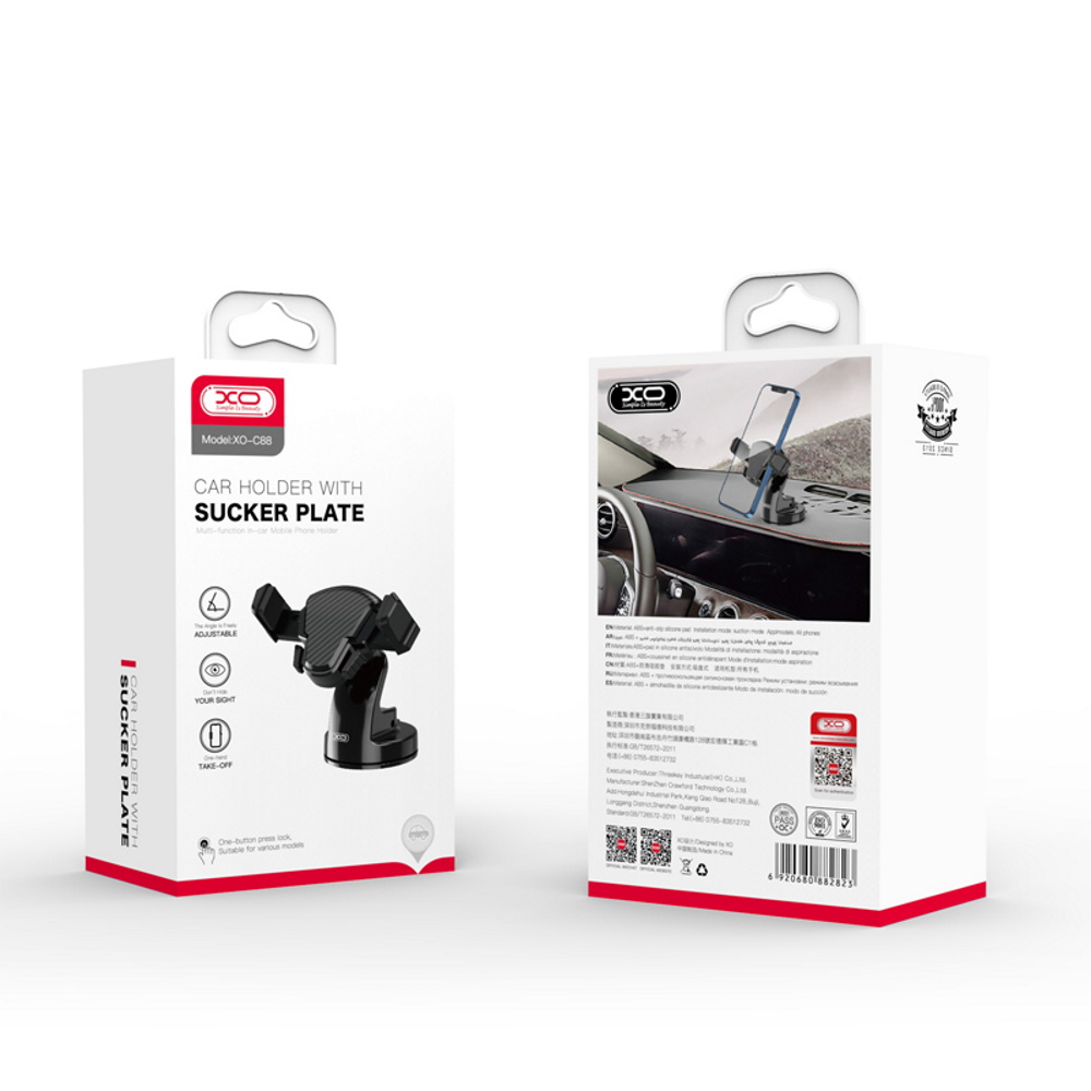 XO uchwyt samochodowy C88 czarny z przyssawk� / 6