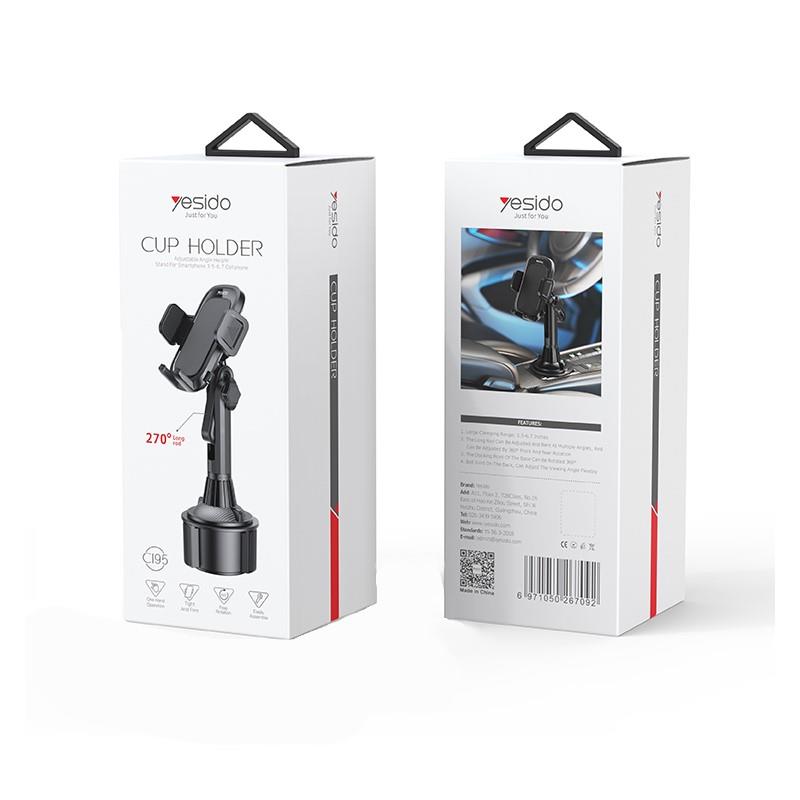 Yesido C195 Uchwyt Samochodowy na Kubek, BLACK / CZARNY / 2