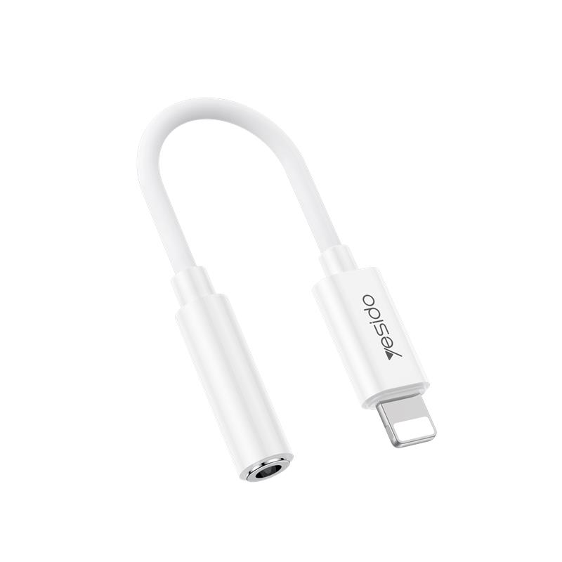 Yesido Kabel Audio YAU44 Lightning-3.5mm Aux Female, 30cm, WHITE / BIA�Y