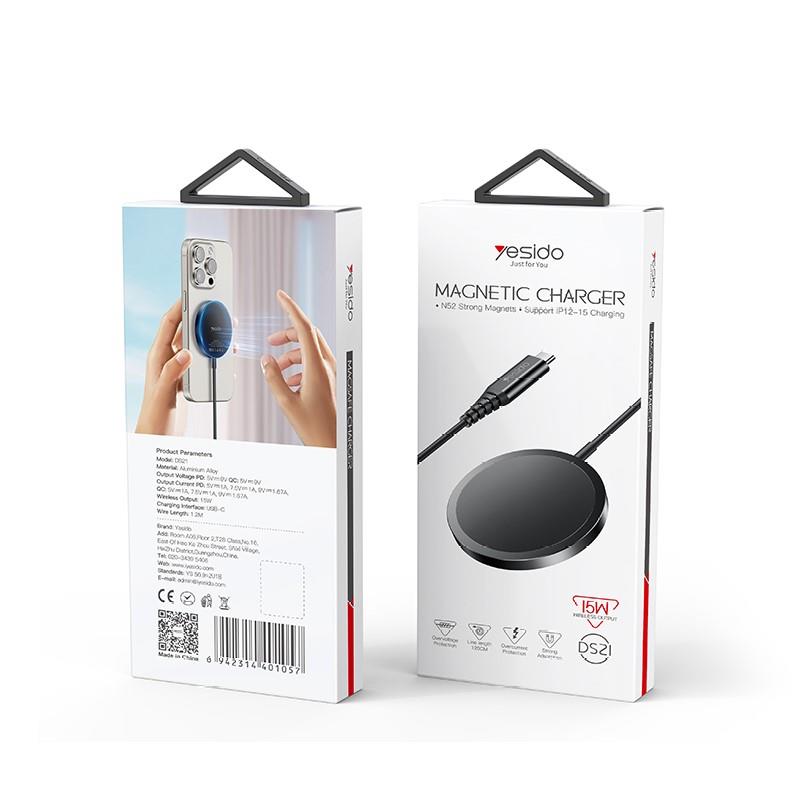Yesido �adowarka indukcyjna DS21 Type-C-MagSafe 15W BLACK / CZARNY / 2