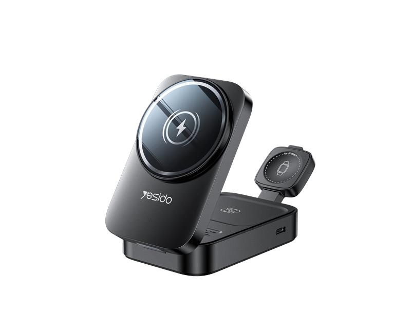 Yesido �adowarka indukcyjna DS27 15W (Stand) 3w1 (do Apple Watch), BLACK / CZARNY