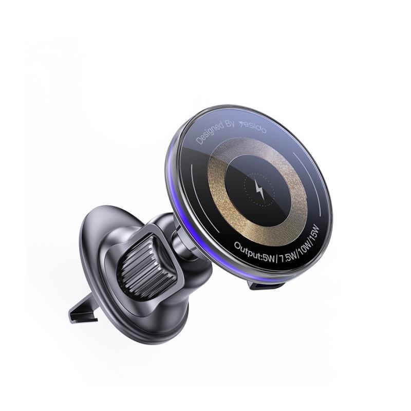 Yesido magnetyczny Uchwyt Samochodowy C308 do Kratki, Wireless 15W, MagSafe, CZARNY