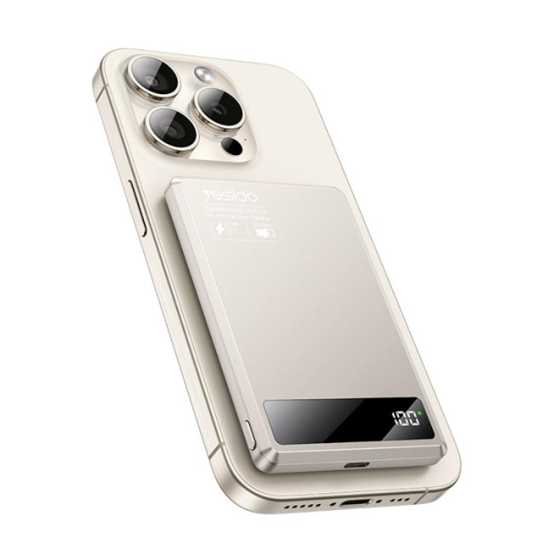 Yesido Powerbank YP66 5 000 mAh 20W USB-C + 15W MagSafe, GOLD / Z�OTY