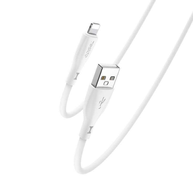 Yesido Silikonowy Kabel CA119 12W USB-Lightning 1m 2.4A, WHITE / BIA�Y