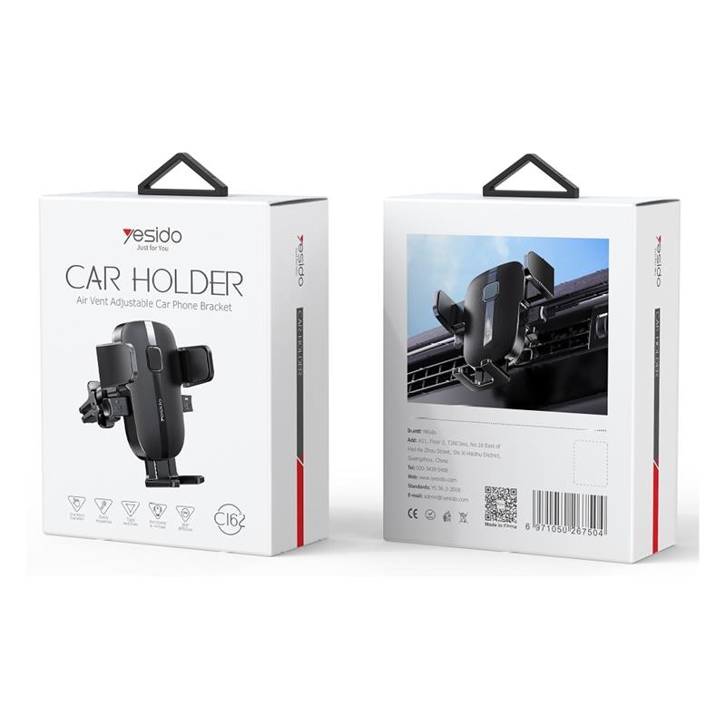 Yesido Uchwyt Samochodowy C162 do Kratki BLACK / CZARNY / 2