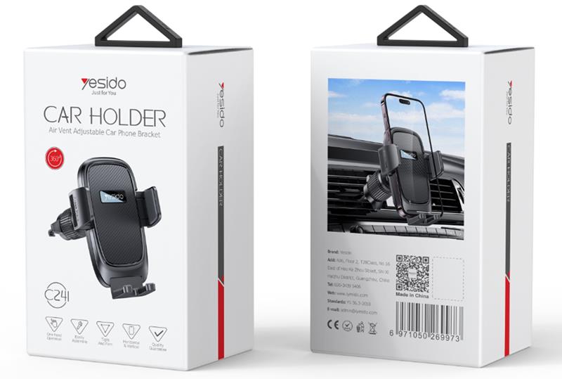 Yesido Uchwyt Samochodowy C241 do Kratki BLACK / CZARNY / 2