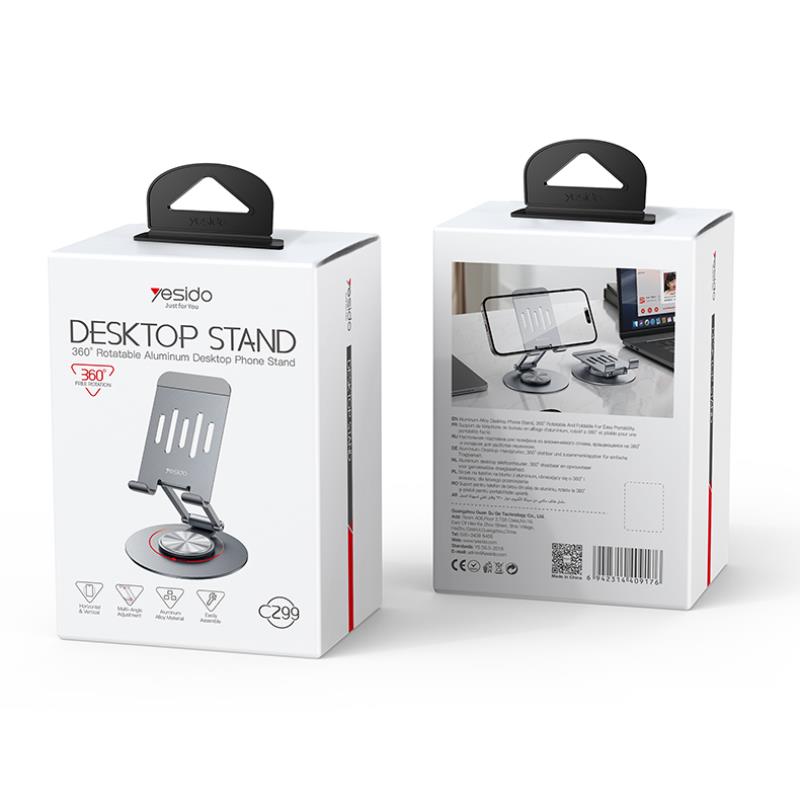 Yesido Uniwersalny Uchwyt C299 na Biurko (sk�adany, rotacyny), SILVER / SREBRNY / 2