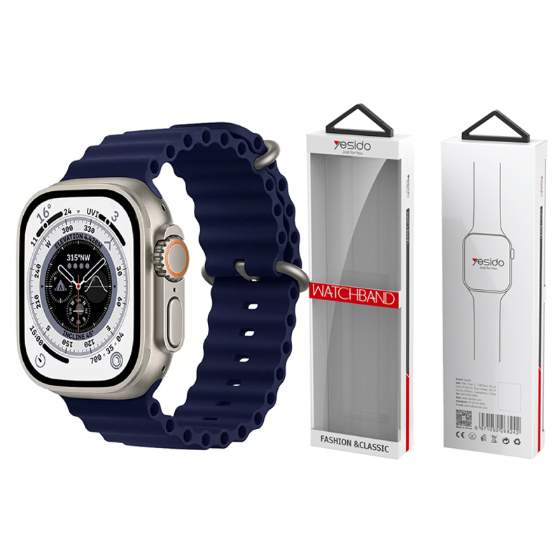 Yesido WB21 Silikonowy Pasek Apple Watch 42/44/45 NAVY/GRANATOWY