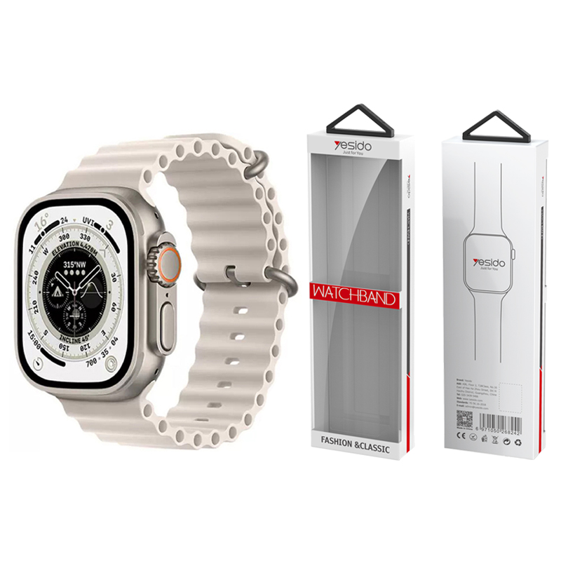 Yesido WB21 Silikonowy Pasek Apple Watch 42/44/45 NUDE/BE�OWY