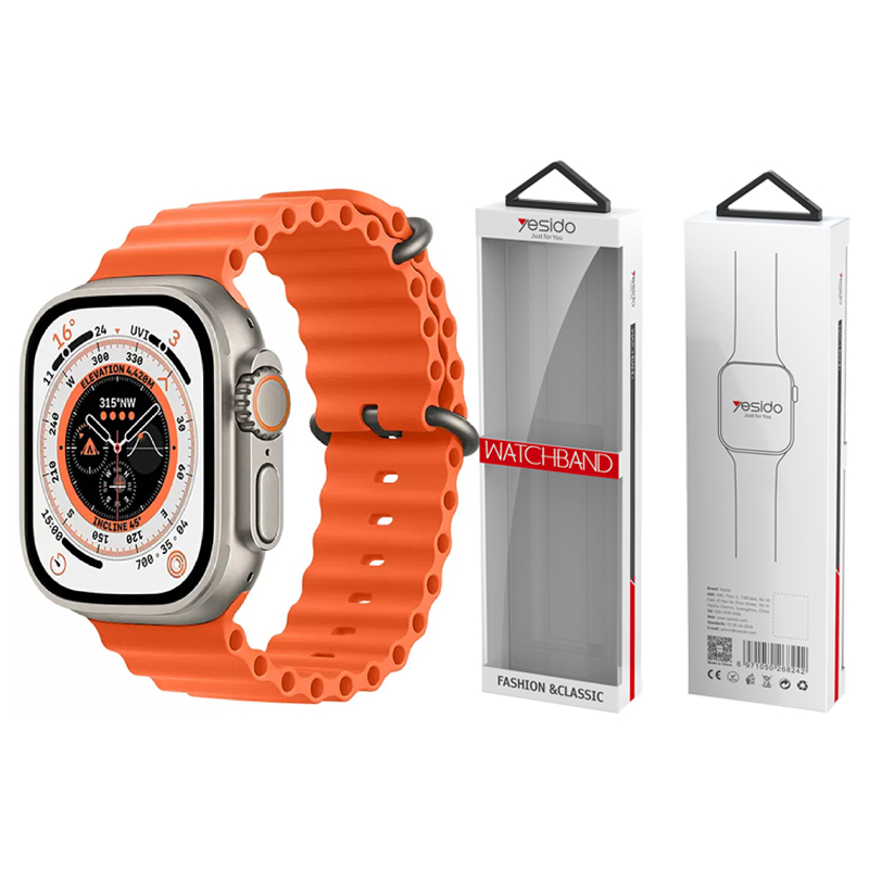 Yesido WB21 Silikonowy Pasek Apple Watch 42/44/45 ORANGE/POMARA�CZOWY