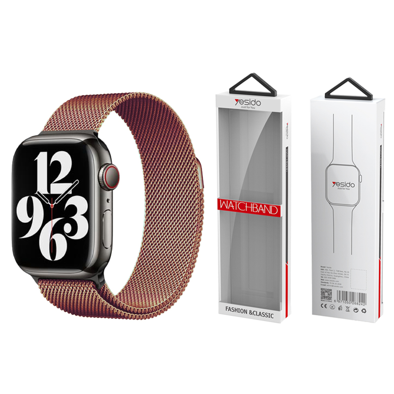 Yesido WB22 magnetyczny Pasek Apple Watch ze Stali Nierdzewnej 42/44/45/49 ROSE GOLD