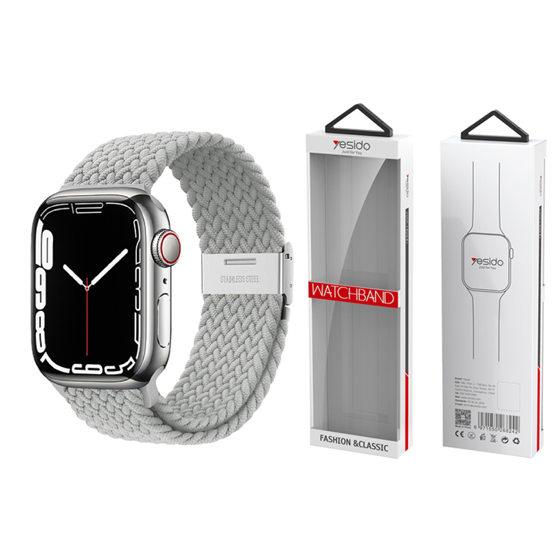 Yesido WB23 Pleciony Pasek Apple Watch 38/40/41 SILVER/SREBRNY