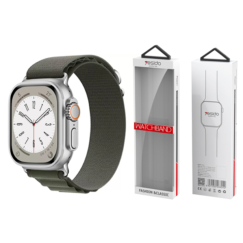 Yesido WB24 Pasek Sportowy Apple Watch Loop 38/40/41 KHAKI/CIEMNOZIELONY