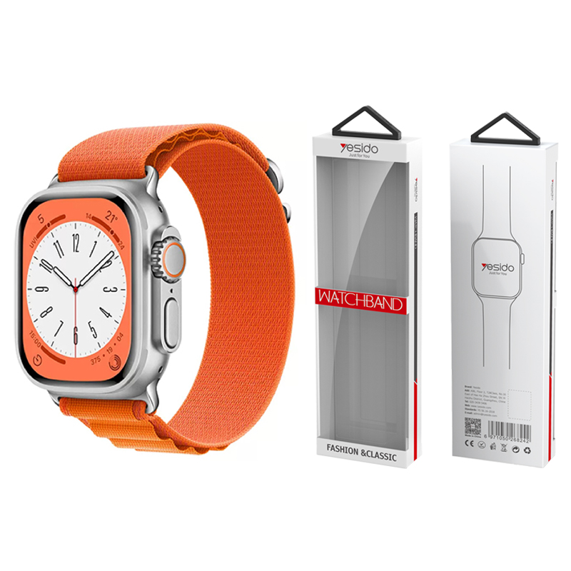 Yesido WB24 Pasek Sportowy Apple Watch Loop 42/44/45 ORANGE/POMARA�CZOWY