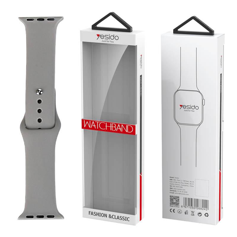 Yesido WB44 Silikonowy Pasek do Apple Watch L 42/44/45 (97+140) #34 BRICK BLUE/SZARY