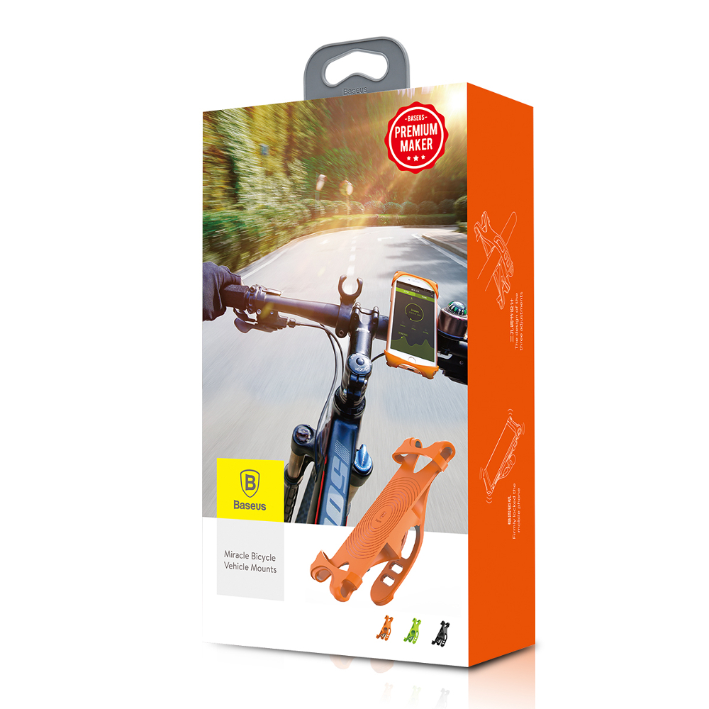Baseus uchwyt rowerowy Miracle pomara�czowy / 5