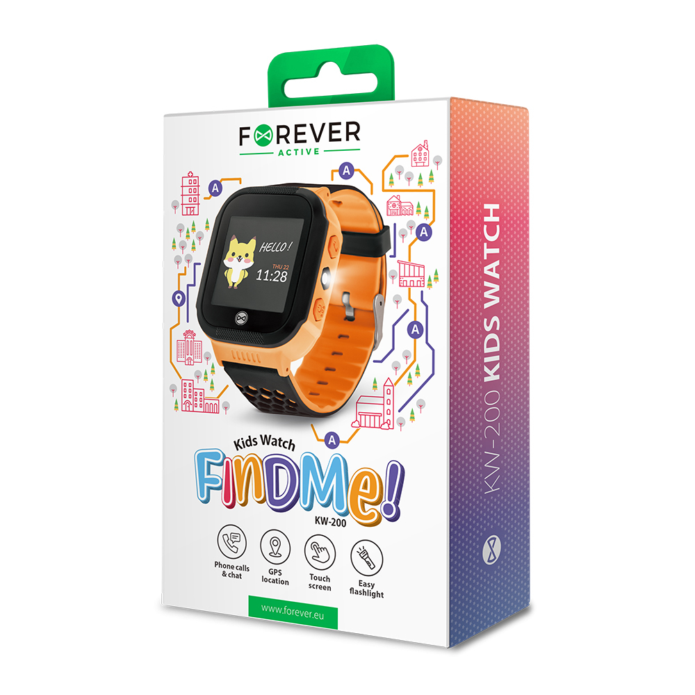 Zegarek GPS kids Forever Find Me KW-200 pomara�czowy / 2