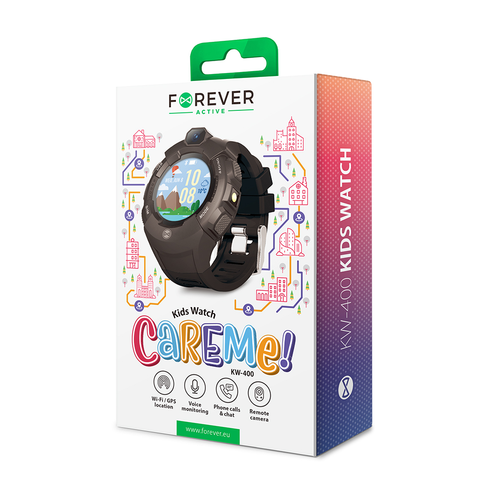 Zegarek GPS WiFi kids Forever Care Me KW-400 grafitowy / 4