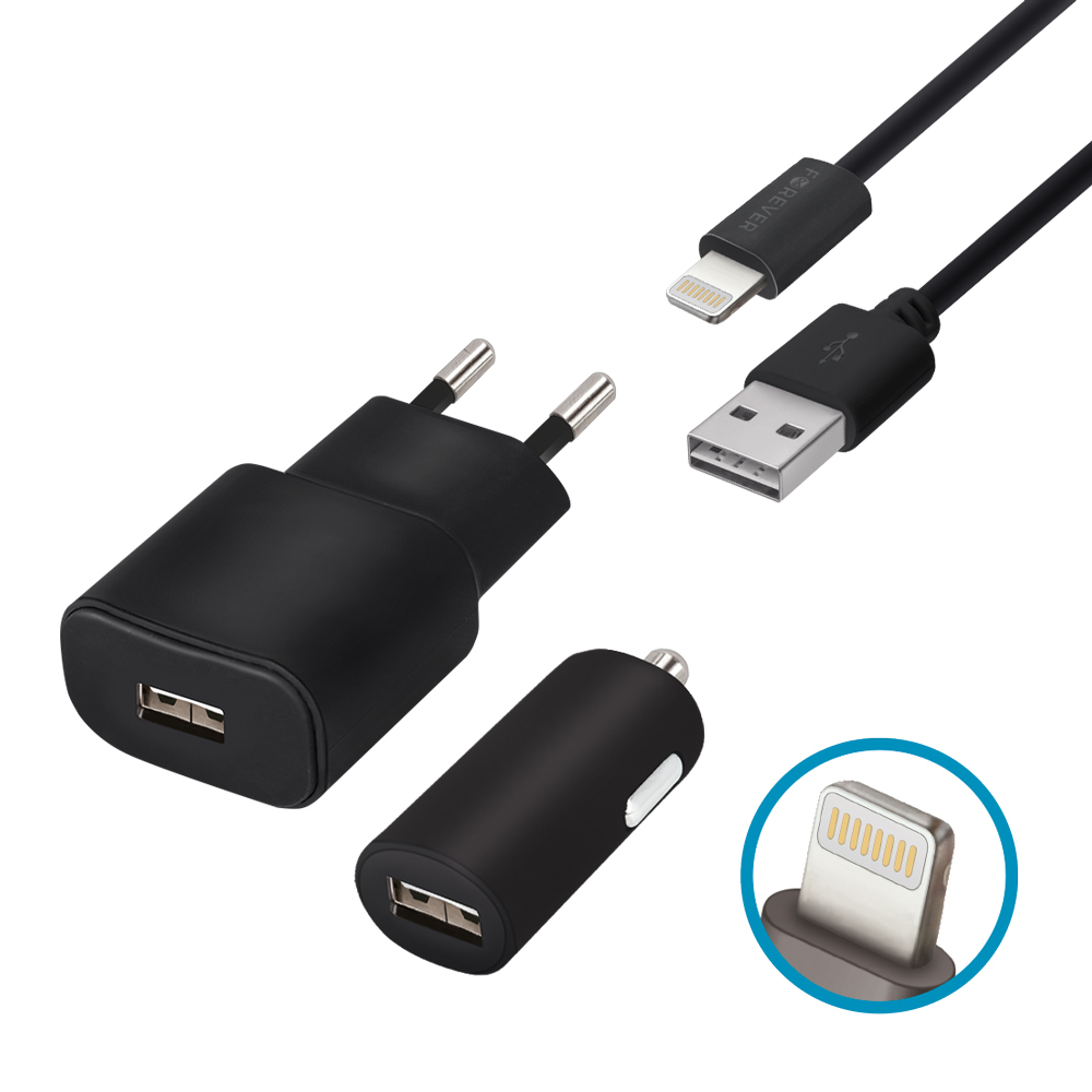 Zestaw �adowarek USB 1A z kablem do iPhone 8-pin
