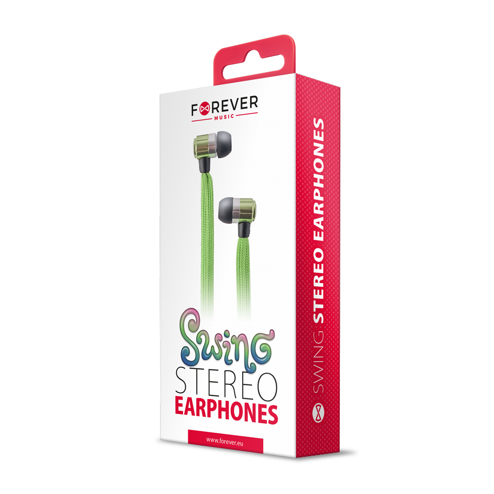 Zestaw s�uchawkowy Forever Swing Music sznur�wka zielony / 2