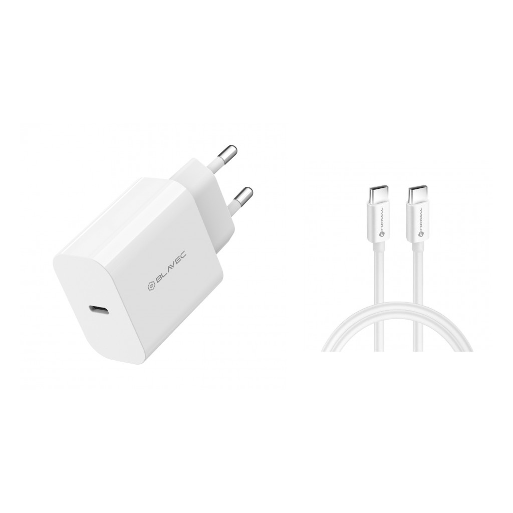 Szybka �adowarka sieciowa Blavec 45W GaN USB-C z d�ugim kablem USB-C 1,5 m bia�a Motorola Moto E22S