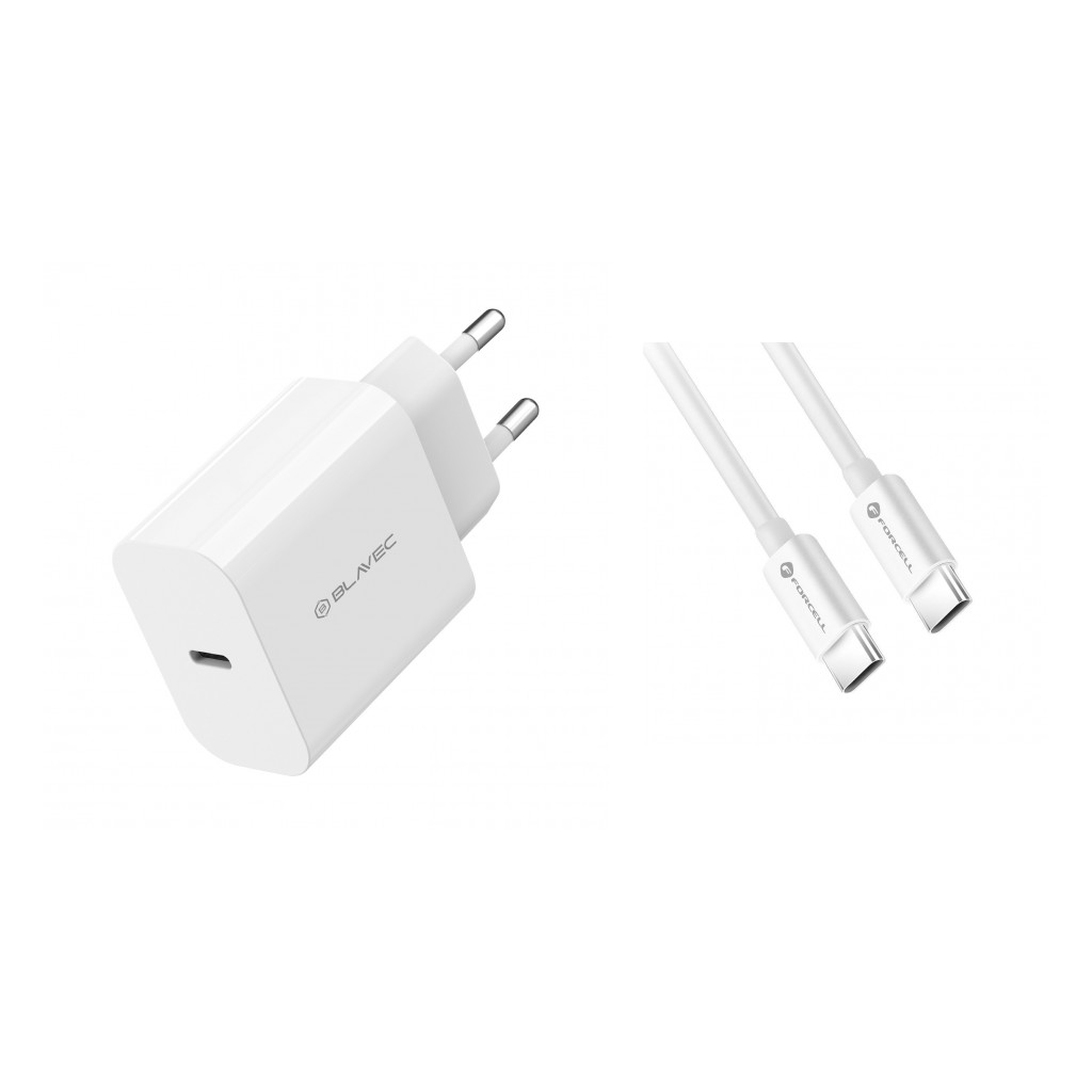 Szybka �adowarka sieciowa Blavec 45W GaN USB-C z d�ugim kablem USB-C 1,5 m bia�a Motorola Moto E22S / 2
