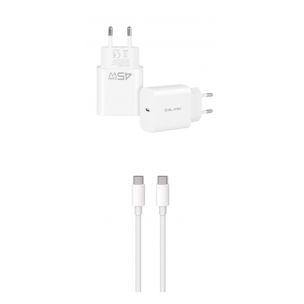 Ładowarka sieciowa GaN4 45W Blavec 2m biała Motorola Moto E22S / 3 Ładowarka sieciowa GaN4 45W Blavec 2m biała Motorola Moto E22S / 3
