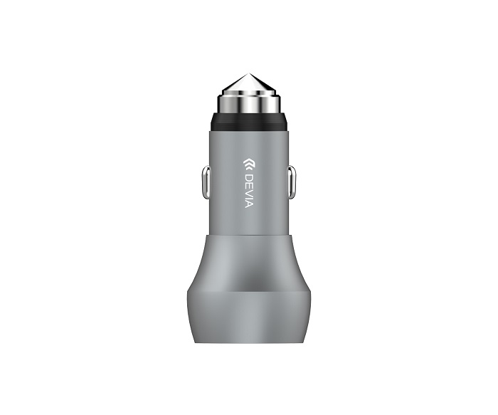 ��adowarka samochodowa DEVIA Hammer Dual USB QC 3.0 metaliczno szara Emergency Hammer