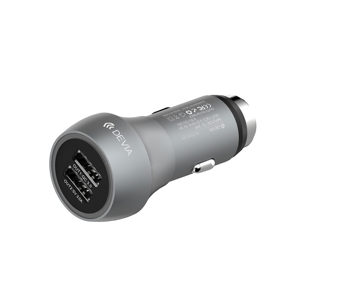 ��adowarka samochodowa DEVIA Hammer Dual USB QC 3.0 metaliczno szara Emergency Hammer / 3