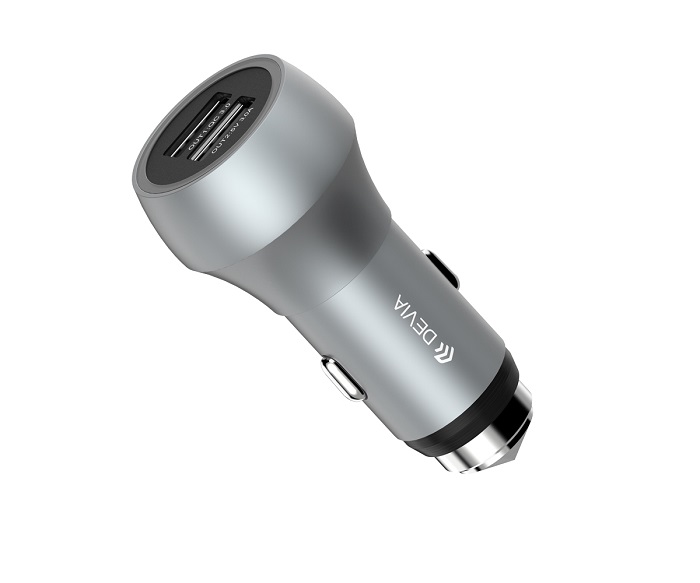 ��adowarka samochodowa DEVIA Hammer Dual USB QC 3.0 metaliczno szara Emergency Hammer / 5