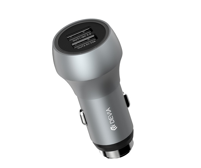��adowarka samochodowa DEVIA Hammer Dual USB QC 3.0 metaliczno szara Emergency Hammer / 6