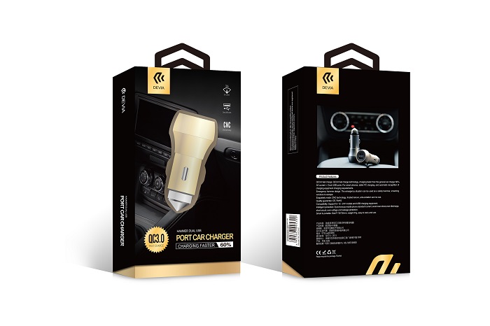 ��adowarka samochodowa DEVIA Hammer Dual USB QC 3.0 metaliczno szara Emergency Hammer / 7