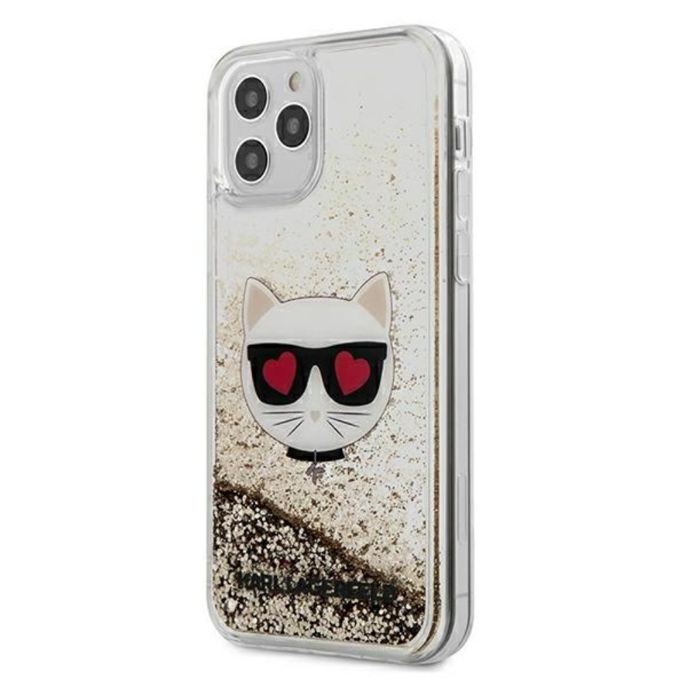  z�ote hard case Liquid Glitter Choupette Apple iPhone 12 Pro (6.1 cali)