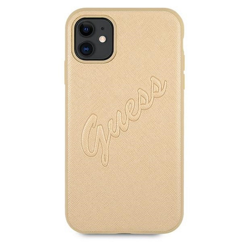  z�ote hard case Saffiano Vintage Script Apple iPhone 12 Pro Max (6.7 cali) / 3