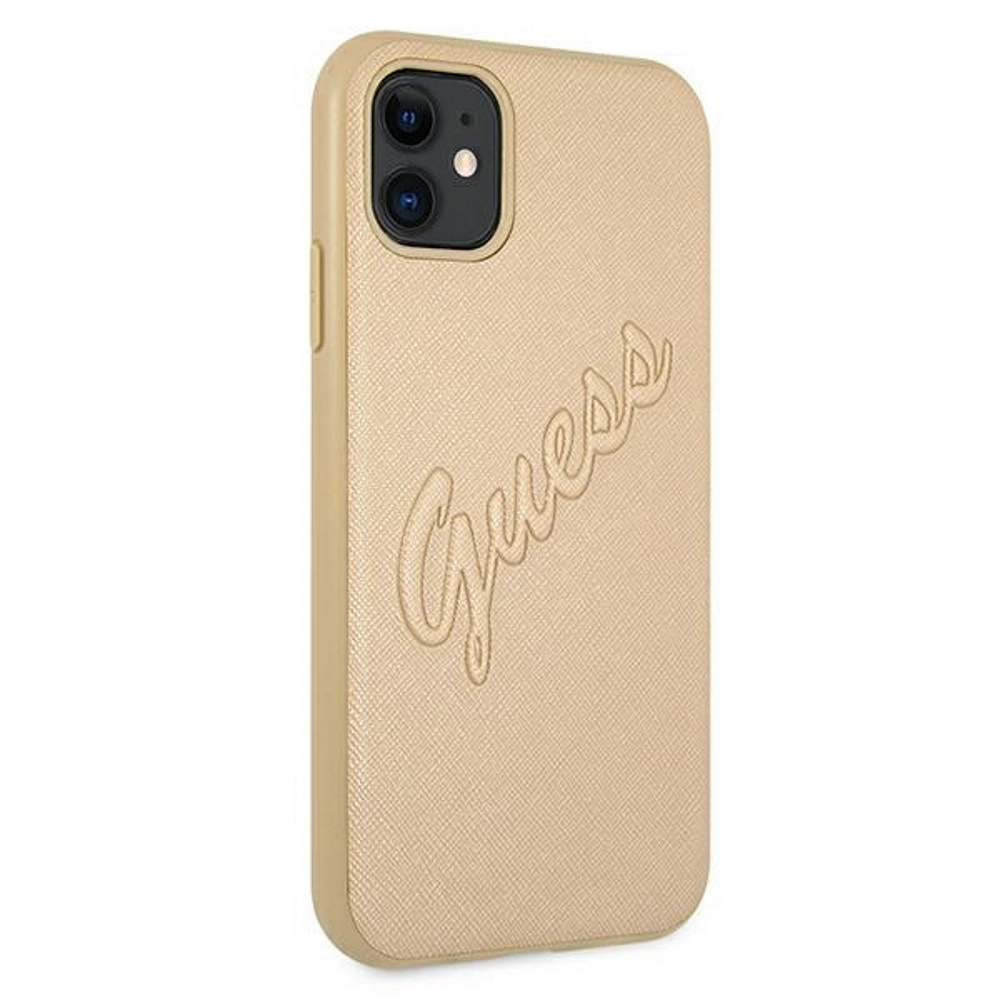  z�ote hard case Saffiano Vintage Script Apple iPhone 12 Pro Max (6.7 cali) / 4