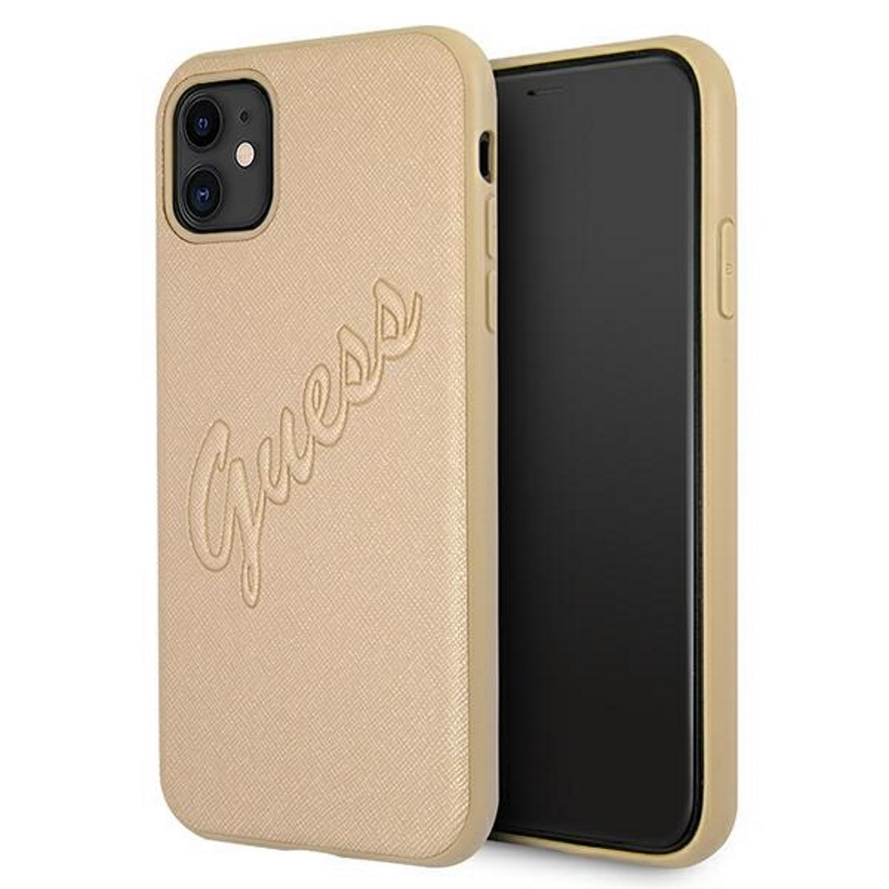  z�ote hard case Saffiano Vintage Script Apple iPhone 12
