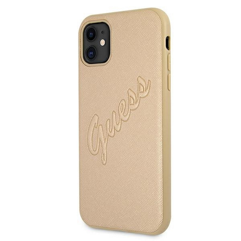  z�ote hard case Saffiano Vintage Script Apple iPhone 12 / 2
