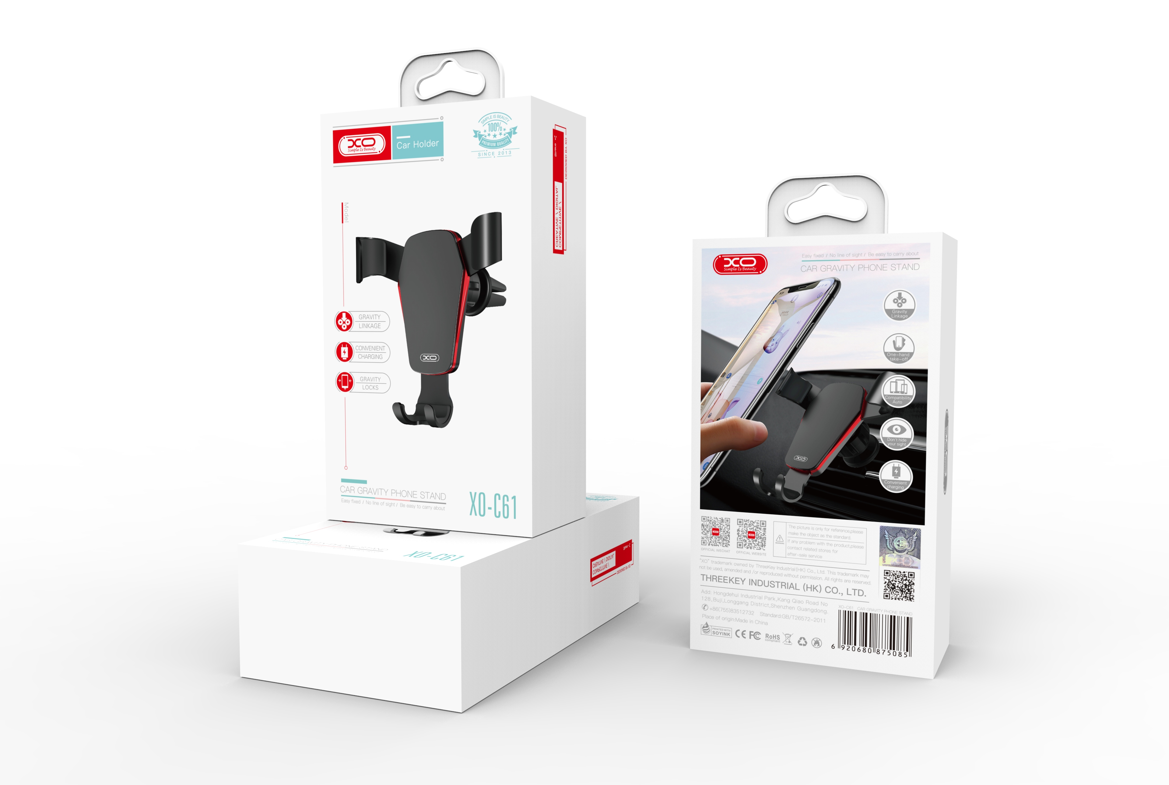 �XO uchwyt samochodowy C61 grawitacyjny czarny do kratki / 3